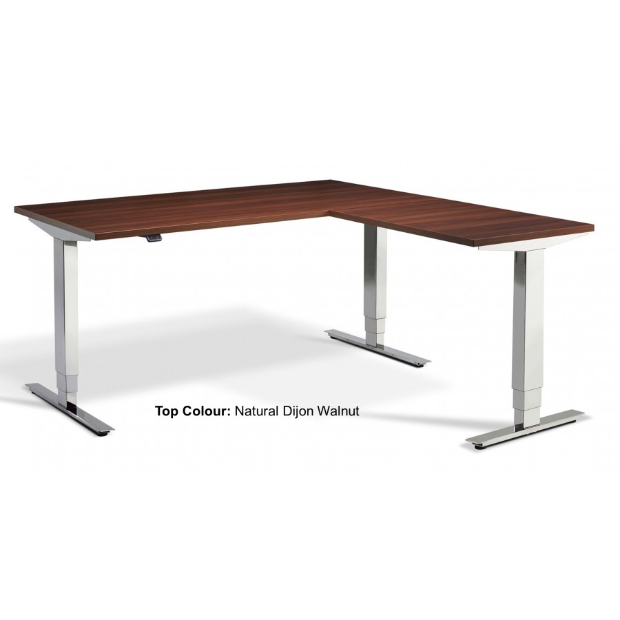 Cromo Corner Triple Motor Chrome Height Adjustable Desk